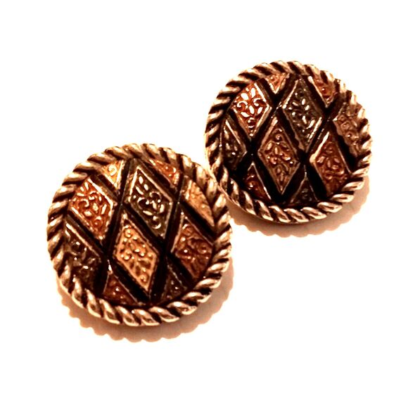 Vintage Sarah Coventry "Mosaic" Clip On Earrings 1972 - Picture 2 of 4